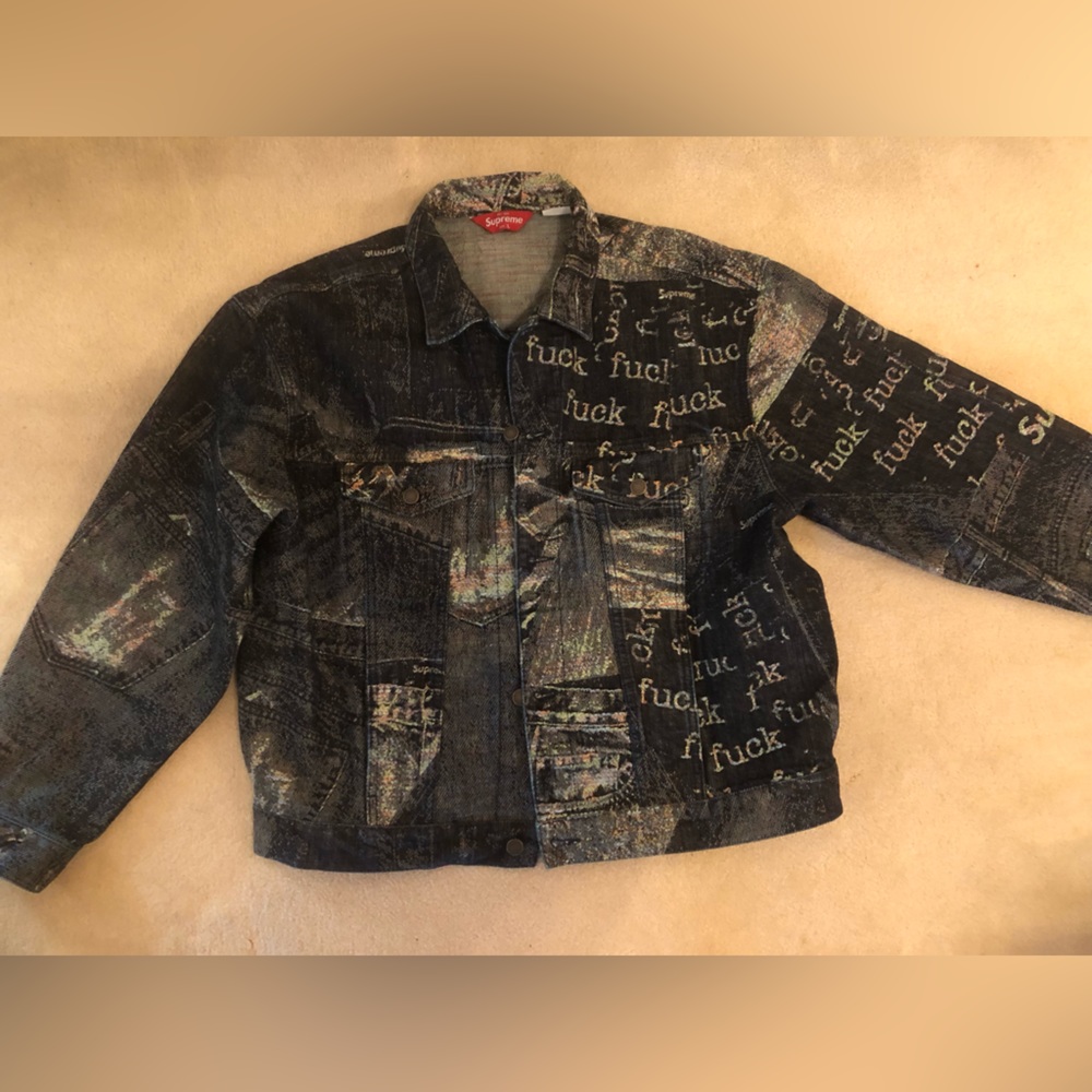 SUPREME Archive Denim Jacquard Trucker Jacket